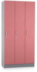 Lenza Fa szekrény Visio LUX - 3 szakasz, 90 x 42 x 190 cm, rózsaszín