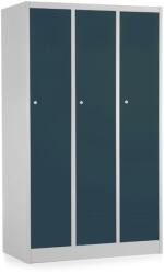 Rauman Fém szekrény - 3 szakasz, 90 x 50 x 150 cm, hengerzár, antracit - ral 7016