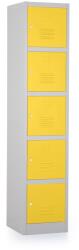 Rauman Fém szekrény - 5 doboz, 38 x 45 x 185 cm, hengerzár, sárga - ral 1023