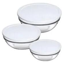  Set 3 boluri din sticla cu capac, Pasabahce 97314, 0.59 L, 1.1 L, 1.7L (GM103565) Castron
