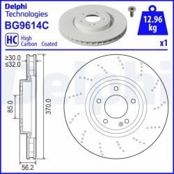 DELPHI féktárcsa DELPHI BG9614C (BG9614C)
