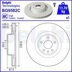 DELPHI féktárcsa DELPHI BG9582C (BG9582C)