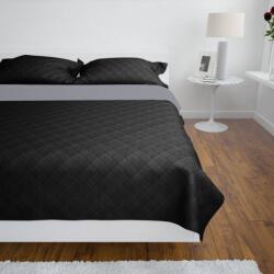 VidaXL Cuvertură matlasată cu doua fețe 170 x 210 cm, Negru/gri (130883) Patura