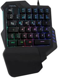 LogiLink Tastatura gaming pentru o mana, LogiLink, Functie iluminare, Negru (ID0181) (ID0181)