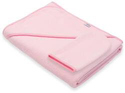 NEW BABY Gyermek frottír törölköző és kapucnival New Baby BASIC 100x100 rózsaszín