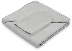 NEW BABY Gyermek frottír törölköző és kapucnival New Baby BASIC 80x80 szürke - pindurka