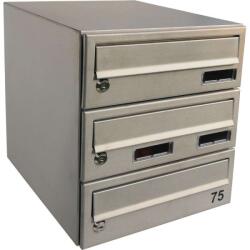  M30 Rozsdamentes Acél Postaláda Tömb - 3 Rekeszes