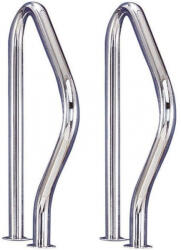  Medence korlát, AISI316L, 795 x 490 mm, ezüst, rozsdamentes acél, polírozott, karimás rögzítés, 1 pár (AS-119001)