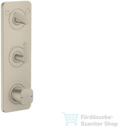 Hansgrohe AXOR CITTERIO C termosztátos falsík alatti kád /zuhany csaptelep rombuszmetszéses fogantyúval, szálcsiszolt nikkel 49701820 (49701820)