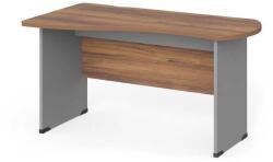 LENZA Manager sarok asztal 140 x 80 cm, bal, warmia dió / szürke
