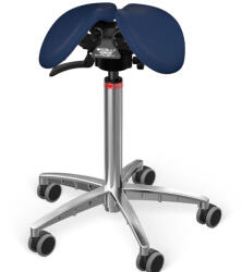Salli SwingFit nyeregszék Kárpit színe: Szintetikus bőr - füstkék #7606, Szerkezet: króm + standard bázis, Testmagasság: Közepes (M) - 180 cm-ig
