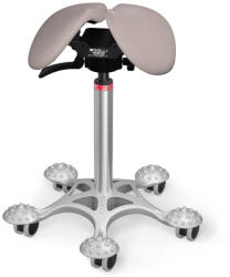 Salli Swing nyeregszék Kárpit színe: Szintetikus bőr - krémszürke #7136, Szerkezet: króm + masszázs Salli bázis, Testmagasság: Magas (L) - 170 cm-től