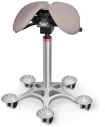 Salli MultiAdjuster nyeregszék Kárpit színe: Szintetikus bőr - krémszürke #7136, Szerkezet: króm + masszázs Salli bázis, Testmagasság: Magas (L) - 170 cm-től