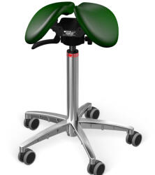 Salli Swing nyeregszék Kárpit színe: Bőr - fenyőzöld #98015, Szerkezet: króm + standard bázis, Testmagasság: Magas (L) - 170 cm-től