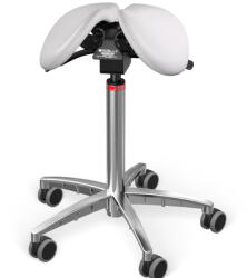 Salli MultiAdjuster nyeregszék Kárpit színe: Bőr - fehér #00109, Szerkezet: króm + standard bázis, Testmagasság: Alacsony (S) - 150 cm-ig