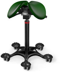 Salli MultiAdjuster nyeregszék Kárpit színe: Bőr - fenyőzöld #98015, Szerkezet: fekete + masszázs Salli bázis, Testmagasság: Közepes (M) - 180 cm-ig