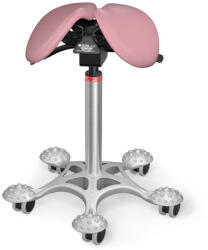 Salli MultiAdjuster nyeregszék Kárpit színe: Szintetikus bőr - rózsaszín #9573, Szerkezet: króm + masszázs Salli bázis, Testmagasság: Magas (L) - 170 cm-től