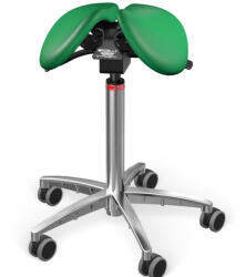 Salli MultiAdjuster nyeregszék Kárpit színe: Bőr - fűzöld #88019, Szerkezet: króm + standard bázis, Testmagasság: Közepes (M) - 170 cm-ig