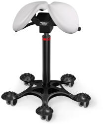 Salli Twin nyeregszék Kárpit színe: Bőr - fehér #00109, Szerkezet: fekete + masszázs Salli bázis, Testmagasság: Közepes (M) - 180 cm-ig