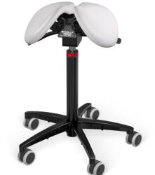Salli MultiAdjuster nyeregszék Kárpit színe: Bőr - fehér #00109, Szerkezet: fekete + standard bázis, Testmagasság: Alacsony (S) - 150 cm-ig