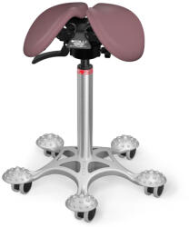 Salli SwingFit nyeregszék Kárpit színe: Szintetikus bőr - régi rózsaszín #9532, Szerkezet: króm + masszázs Salli bázis, Testmagasság: Alacsony (S) - 150 cm-ig