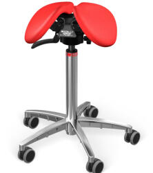 Salli SwingFit nyeregszék Kárpit színe: Bőr - piros #05011, Szerkezet: króm + standard bázis, Testmagasság: Közepes (M) - 180 cm-ig