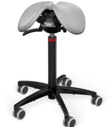 Salli SwingFit nyeregszék Kárpit színe: Bőr - kőszürke #11049, Szerkezet: fekete + standard bázis, Testmagasság: Közepes (M) - 180 cm-ig