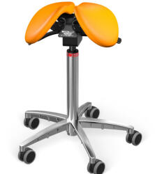 Salli MultiAdjuster nyeregszék Kárpit színe: Bőr - mandarin #54033, Szerkezet: króm + standard bázis, Testmagasság: Közepes (M) - 170 cm-ig