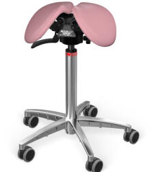 Salli SwingFit nyeregszék Kárpit színe: Szintetikus bőr - rózsaszín #9573, Szerkezet: króm + standard bázis, Testmagasság: Közepes (M) - 180 cm-ig