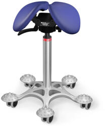 Salli Swing nyeregszék Kárpit színe: Bőr - sötétkék #77158, Szerkezet: króm + masszázs Salli bázis, Testmagasság: Közepes (M) - 180 cm-ig