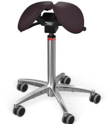 Salli Twin nyeregszék Kárpit színe: Szintetikus bőr - acélszürke #6798, Szerkezet: króm + standard bázis, Testmagasság: Magas (L) - 170 cm-től