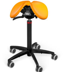 Salli SwingFit nyeregszék Kárpit színe: Bőr - mandarin #54033, Szerkezet: fekete + standard bázis, Testmagasság: Közepes (M) - 180 cm-ig