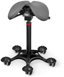 Salli MultiAdjuster nyeregszék Kárpit színe: Bőr - sötétszürke #71017, Szerkezet: fekete + masszázs Salli bázis, Testmagasság: Magas (L) - 170 cm-től