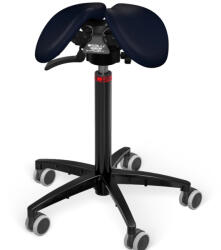 Salli SwingFit nyeregszék Kárpit színe: Szintetikus bőr - éjkék #7609, Szerkezet: fekete + standard bázis, Testmagasság: Magas (L) - 170 cm-től