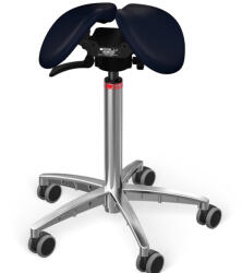 Salli Swing nyeregszék Kárpit színe: Szintetikus bőr - éjkék #7609, Szerkezet: króm + standard bázis, Testmagasság: Közepes (M) - 180 cm-ig