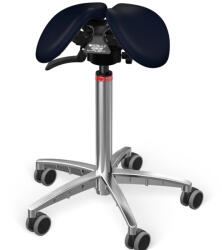 Salli SwingFit nyeregszék Kárpit színe: Szintetikus bőr - éjkék #7609, Szerkezet: króm + standard bázis, Testmagasság: Magas (L) - 165 cm-től