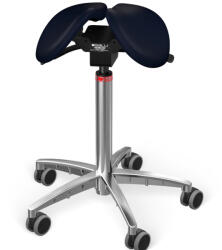 Salli Twin nyeregszék Kárpit színe: Szintetikus bőr - éjkék #7609, Szerkezet: króm + standard bázis, Testmagasság: Közepes (M) - 180 cm-ig