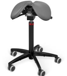 Salli MultiAdjuster nyeregszék Kárpit színe: Bőr - sötétszürke #71017, Szerkezet: fekete + standard bázis, Testmagasság: Közepes (M) - 180 cm-ig