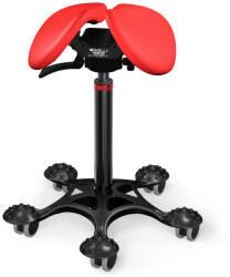 Salli Swing nyeregszék Kárpit színe: Bőr - piros #05011, Szerkezet: fekete + masszázs Salli bázis, Testmagasság: Közepes (M) - 180 cm-ig