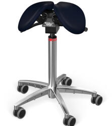 Salli MultiAdjuster nyeregszék Kárpit színe: Szintetikus bőr - éjkék #7609, Szerkezet: króm + standard bázis, Testmagasság: Közepes (M) - 180 cm-ig