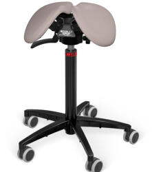 Salli SwingFit nyeregszék Kárpit színe: Szintetikus bőr - krémszürke #7136, Szerkezet: fekete + standard bázis, Testmagasság: Közepes (M) - 180 cm-ig