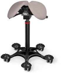 Salli MultiAdjuster nyeregszék Kárpit színe: Szintetikus bőr - krémszürke #7136, Szerkezet: fekete + masszázs Salli bázis, Testmagasság: Közepes (M) - 180 cm-ig