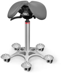 Salli SwingFit nyeregszék Kárpit színe: Bőr - sötétszürke #71017, Szerkezet: króm + masszázs Salli bázis, Testmagasság: Közepes (M) - 180 cm-ig