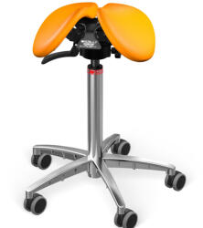 Salli SwingFit nyeregszék Kárpit színe: Bőr - mandarin #54033, Szerkezet: króm + standard bázis, Testmagasság: Magas (L) - 170 cm-től