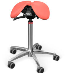 Salli SwingFit nyeregszék Kárpit színe: Bőr - korall #05145, Szerkezet: króm + standard bázis, Testmagasság: Közepes (M) - 170 cm-ig