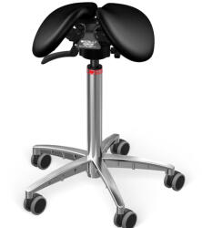 Salli SwingFit nyeregszék Kárpit színe: Szintetikus bőr - fekete #5816, Szerkezet: króm + standard bázis, Testmagasság: Magas (L) - 170 cm-től