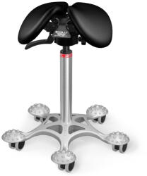 Salli SwingFit nyeregszék Kárpit színe: Szintetikus bőr - fekete #5816, Szerkezet: króm + masszázs Salli bázis, Testmagasság: Magas (L) - 170 cm-től