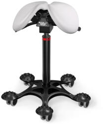 Salli MultiAdjuster nyeregszék Kárpit színe: Bőr - fehér #00109, Szerkezet: fekete + masszázs Salli bázis, Testmagasság: Közepes (M) - 180 cm-ig