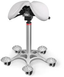 Salli MultiAdjuster nyeregszék Kárpit színe: Bőr - fehér #00109, Szerkezet: króm + masszázs Salli bázis, Testmagasság: Magas (L) - 170 cm-től