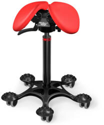 Salli SwingFit nyeregszék Kárpit színe: Bőr - piros #05011, Szerkezet: fekete + masszázs Salli bázis, Testmagasság: Közepes (M) - 180 cm-ig